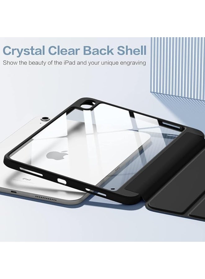 EVO Case Compatible with iPad (A16) 11th/10th Generation (2025/2022) / with Pencil Holder, Trifold Smart Cover with Soft TPU Back, Auto Wake/Sleep (Clear Black) +Screen Protector Tempered Glass Film HD Full Coverage Easy Installation - Image 3