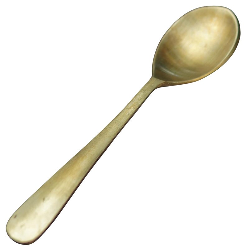 AMBI Pure 100% Kansa Spoon - Good for Health ! 17cm 55g | Set of 2 | Best Gift for All Ocations | Traditional Indian Bronze Utensil for Rituals & Ceremonies