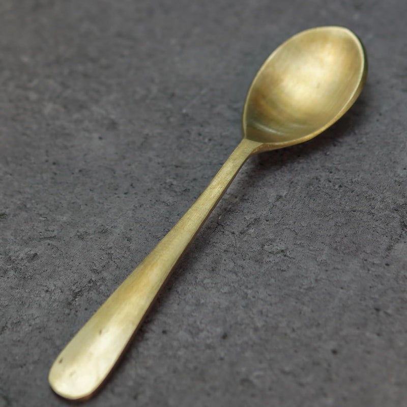 AMBI Pure 100% Kansa Spoon - Good for Health ! 17cm 55g | Set of 2 | Best Gift for All Ocations | Traditional Indian Bronze Utensil for Rituals & Ceremonies