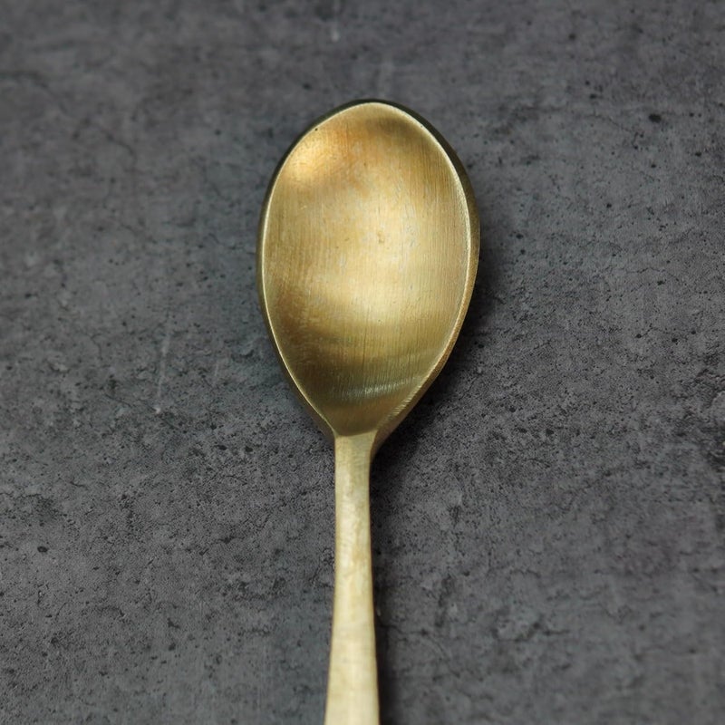 AMBI Pure 100% Kansa Spoon - Good for Health ! 17cm 55g | Set of 2 | Best Gift for All Ocations | Traditional Indian Bronze Utensil for Rituals & Ceremonies