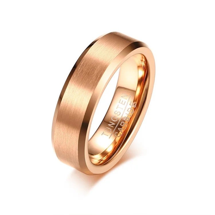 Bluejw Men's Gold Plated Tungsten Steel Ring – Fashion Jewelry for Anniversary Gift, Durable & Stylish Wedding Band - Image 1