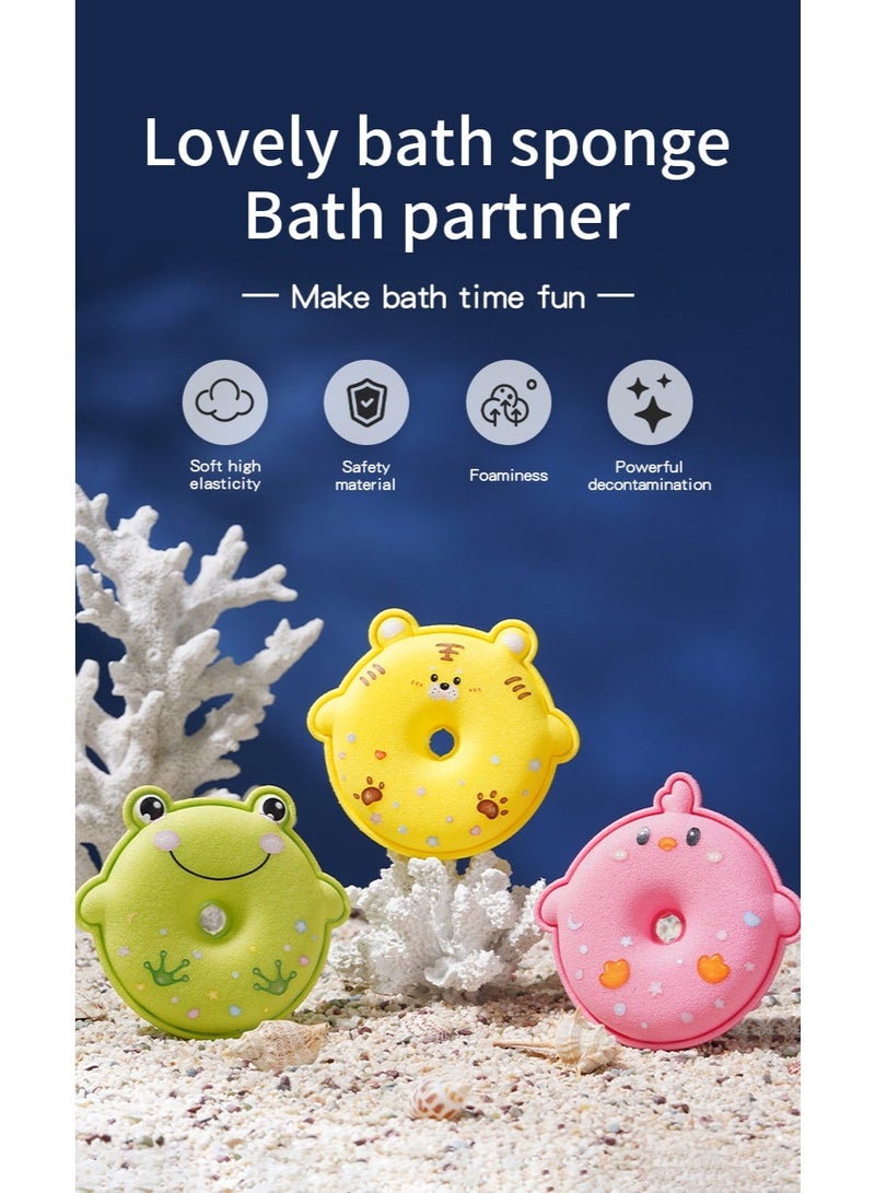 HOMESTAR 【4PCS Cartoon Bath Sponges】Kids Shower Loofah Baby Bath Scrubber | PVC + Polyurethane Material | 4 Color Animal Shapes Random Delivery | 3D Honeycomb Design | Rich Fluffy Fiber | Soft Skin-Friendly Rich Lather | Strong Water Absorption Painless Scrubbing | Suction Cup For Hanging | Fun Bath Time For Babies - Image 2