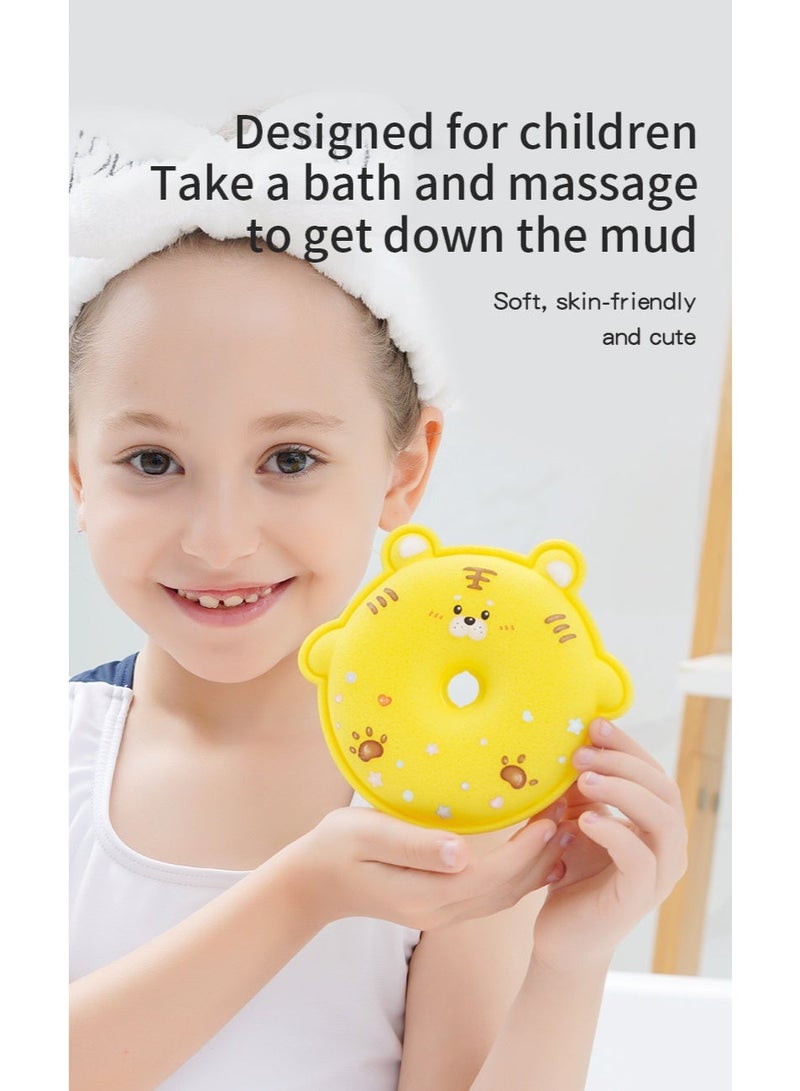 HOMESTAR 【4PCS Cartoon Bath Sponges】Kids Shower Loofah Baby Bath Scrubber | PVC + Polyurethane Material | 4 Color Animal Shapes Random Delivery | 3D Honeycomb Design | Rich Fluffy Fiber | Soft Skin-Friendly Rich Lather | Strong Water Absorption Painless Scrubbing | Suction Cup For Hanging | Fun Bath Time For Babies - Image 3