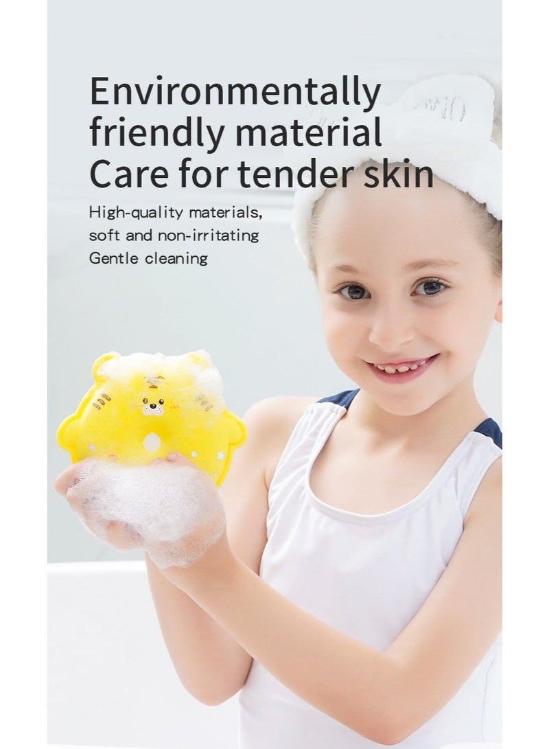 HOMESTAR 【4PCS Cartoon Bath Sponges】Kids Shower Loofah Baby Bath Scrubber | PVC + Polyurethane Material | 4 Color Animal Shapes Random Delivery | 3D Honeycomb Design | Rich Fluffy Fiber | Soft Skin-Friendly Rich Lather | Strong Water Absorption Painless Scrubbing | Suction Cup For Hanging | Fun Bath Time For Babies - Image 5