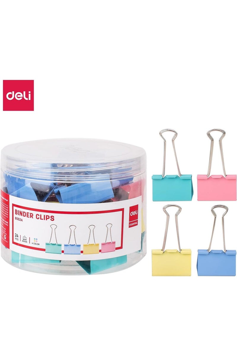 Deli Binder Clips, 41 mm Size, Assorted - Image 2