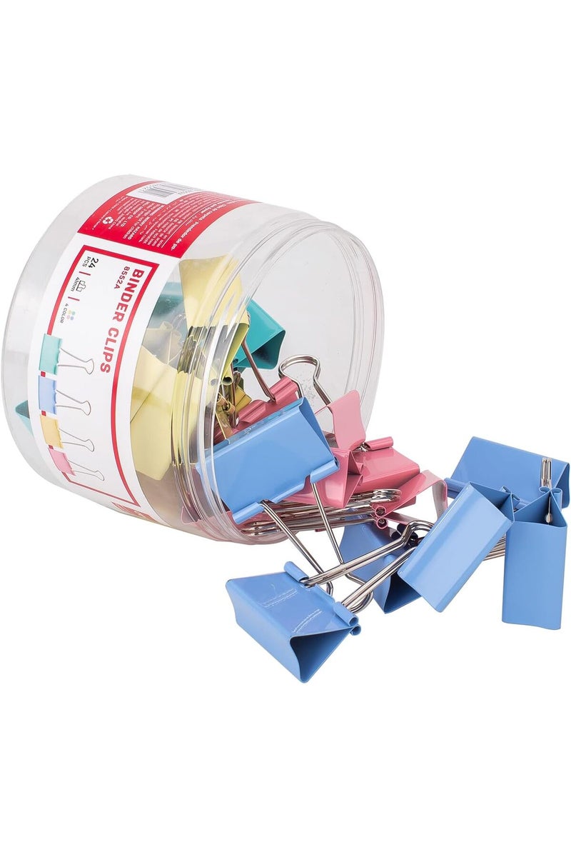 Deli Binder Clips, 41 mm Size, Assorted - Image 4