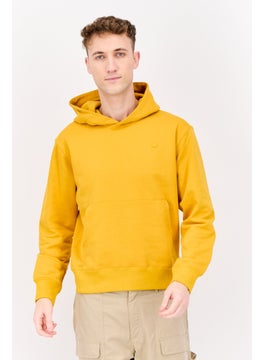 Men Sportswear Fit Hooded Outdoor Hoodie, Mustard