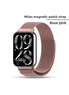 For Product Millet Bracelet 9Pro Strap Milanese Nice Magnetic Metal Millet 8Pro Watch Chain Wristband Transport-Color:Milan Magnetic Strap [rose Pink] - Applicable: For XiaomiMi Band 8pro Strap
