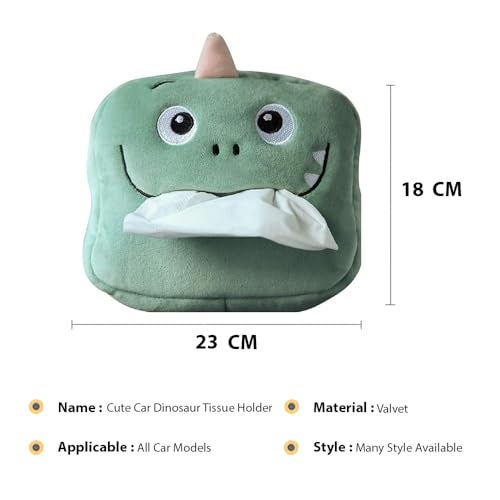 Pivdo® Car Tissue Paper Holder Different Animal Cartoon Faces Portable Napkin Car Tissue Box for Car Interior Accessories (Green) - Image 2