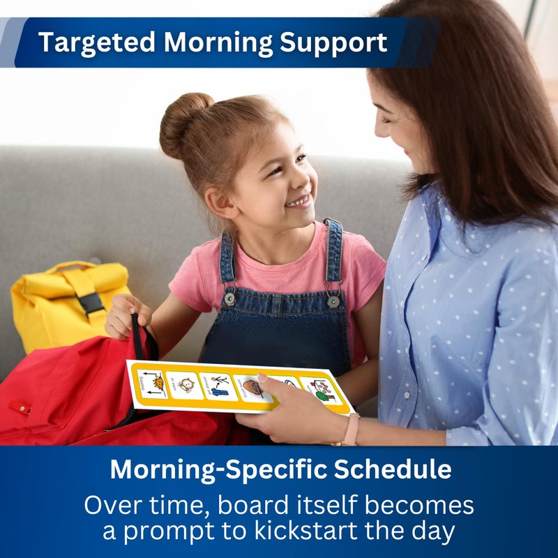 Autism Supplies And Developments Visual Morning Routine – morning schedule timetable symbol cards compatible with PECs Symbols & Boardmaker PCS (for non-verbal, ADHD, ASD, Autism, Kids, Children, Toddlers) (English) - Image 2