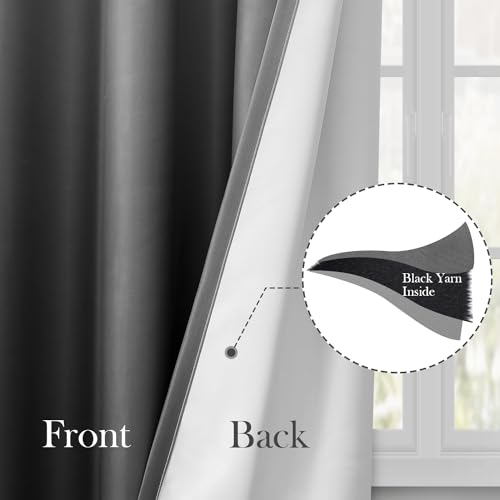HOMEIDEAS Grey Gray Ombre Blackout Curtains 52 X 84 Inch Length Gradient Room Darkening Thermal Insulated Energy Saving Grommet 2 Panels Window Drapes for Living Room, Bedroom - Image 4