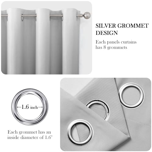 HOMEIDEAS Grey Gray Ombre Blackout Curtains 52 X 84 Inch Length Gradient Room Darkening Thermal Insulated Energy Saving Grommet 2 Panels Window Drapes for Living Room, Bedroom - Image 5