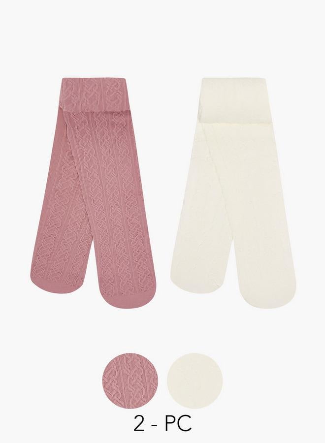 فلورا بيلا من شو إكسبرس جوارب ضيقة بنقوش مع خصر مطاطي - طقم من قطعتين - Image 1