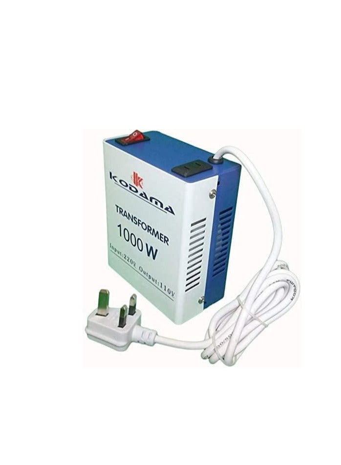 1000 Watt Universal 3 Pin UK Power Cord With Safety Fuse Included Plug Transformer 220V To 110V Step Down Power Converter Voltage Output Voltage is 110V  - Image 1