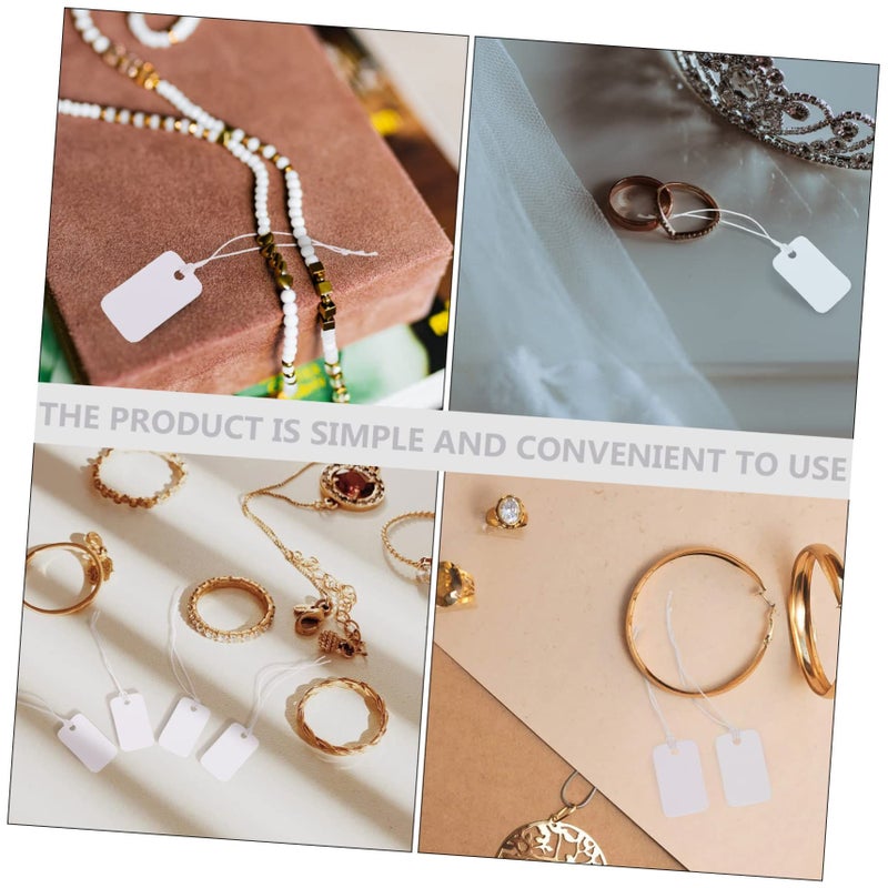 3 Sets Blank Jewelry Price Tags With Lanyard 100pcs Each Portable Display - Image 3