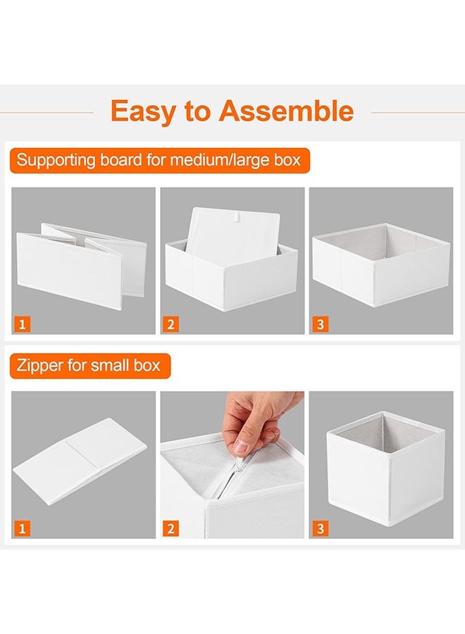 MIXDE 12 Pack Drawer Organizers for Clothing, Dresser Drawer Organizer Clothes, Fabric Foldable Closet Organizers and Storage Basket Bins for Clothes, Underwear, Bras, Socks (White) - Image 5