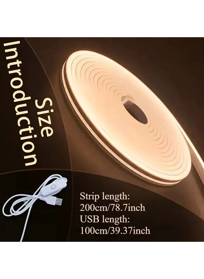 أضواء نيون USB شريطية بيضاء دافئة مرنة قابلة للقطع لإضاءة LED لتزيين الأماكن الداخلية - Image 3