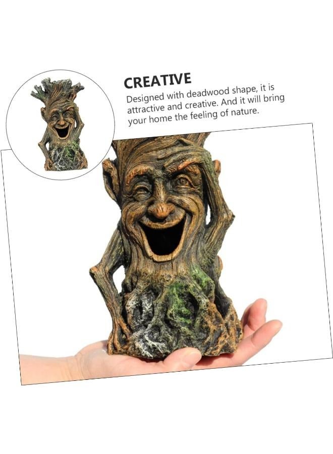 ديكور حوض السمك على شكل رجل شجرة مبتسم لإخفاء الأسماك - Image 4