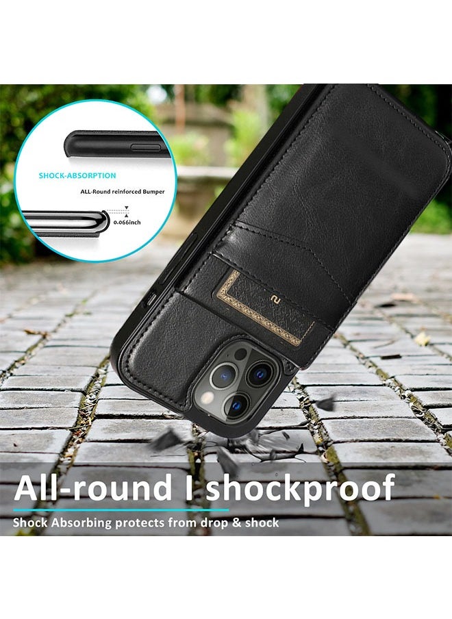 Ocean - iPhone 14 Pro Max Case (Black), Advanced PU Leather Material, with Card Insertion Design, 360 ° All-Round Drop And Shock Resistance, And Protective Flip With Bracket - Image 1