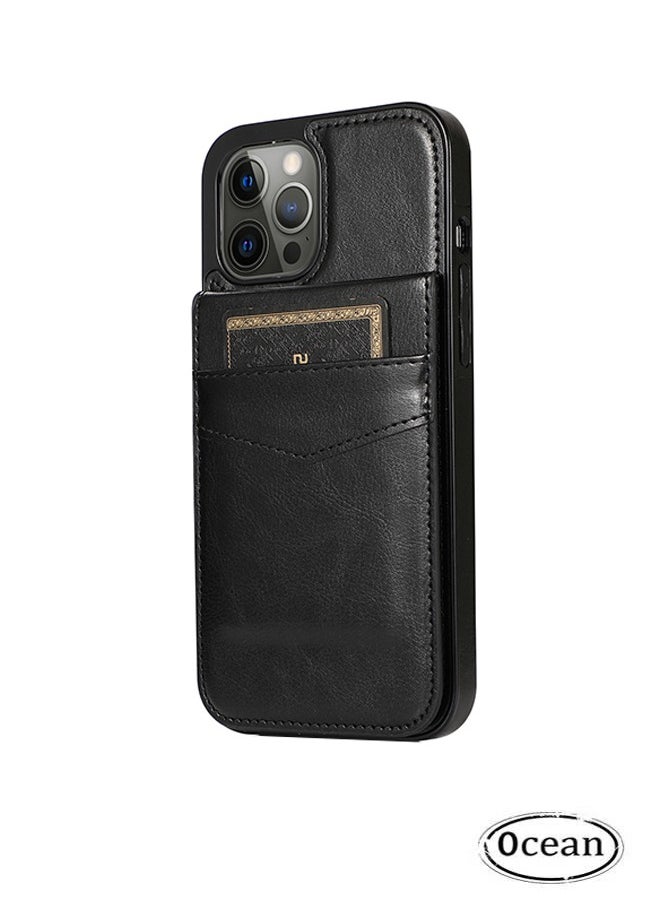 Ocean - iPhone 14 Pro Max Case (Black), Advanced PU Leather Material, with Card Insertion Design, 360 ° All-Round Drop And Shock Resistance, And Protective Flip With Bracket - Image 1