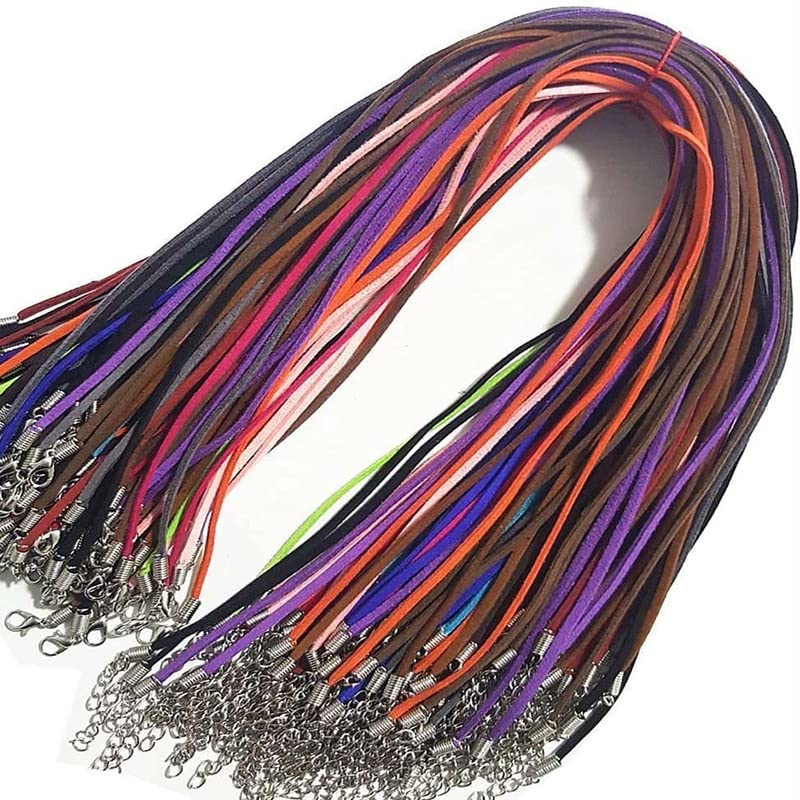 DIY Crafts DIY Crafts 2 Pcs, Color, 2 Pcs, Micro-Fiber Flat Leather Lace Beading Thread Faux Suede Necklace Cord Rope Leather Each 18'' for Jewelry Making De (2 Pcs, Color)  - Image 1
