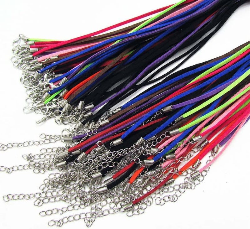 DIY Crafts DIY Crafts 2 Pcs, Color, 2 Pcs, Micro-Fiber Flat Leather Lace Beading Thread Faux Suede Necklace Cord Rope Leather Each 18'' for Jewelry Making De (2 Pcs, Color)  - Image 3