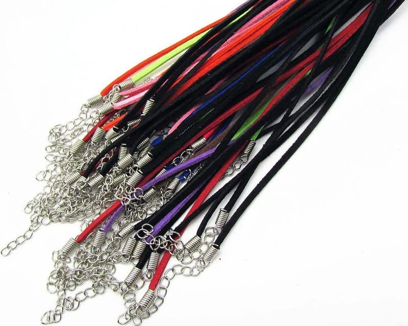 DIY Crafts DIY Crafts 2 Pcs, Color, 2 Pcs, Micro-Fiber Flat Leather Lace Beading Thread Faux Suede Necklace Cord Rope Leather Each 18'' for Jewelry Making De (2 Pcs, Color)  - Image 5