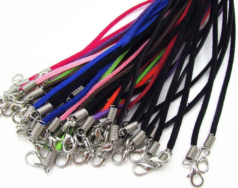 DIY Crafts DIY Crafts 2 Pcs, Color, 2 Pcs, Micro-Fiber Flat Leather Lace Beading Thread Faux Suede Necklace Cord Rope Leather Each 18'' for Jewelry Making De (2 Pcs, Color)  - Image 4