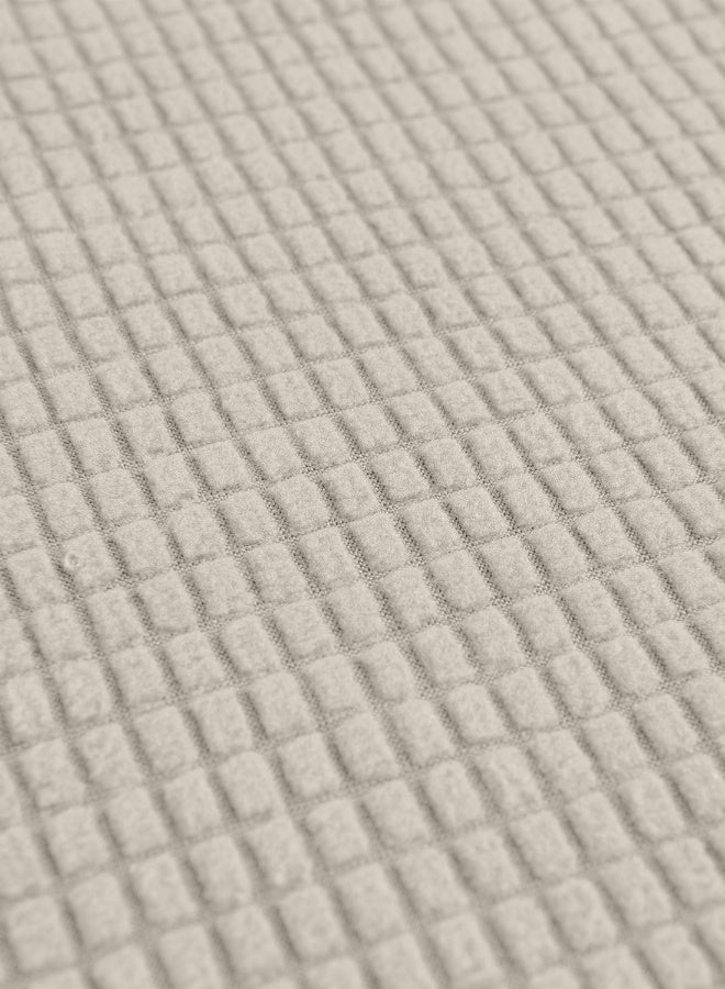 Noon East Stretch Fit Texture Sofa Cover with Elastic Bottom, Soft Slipcover Fabric - Great for Furniture Protection, Washable & Dog/Cats Friendly - 3 Seater (180-230 cm) - Creme - Image 5