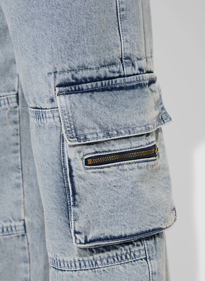 The Souled Store  The Souled Store Men Baggy Fit Denim Blue Jeans  | Best Price UAE