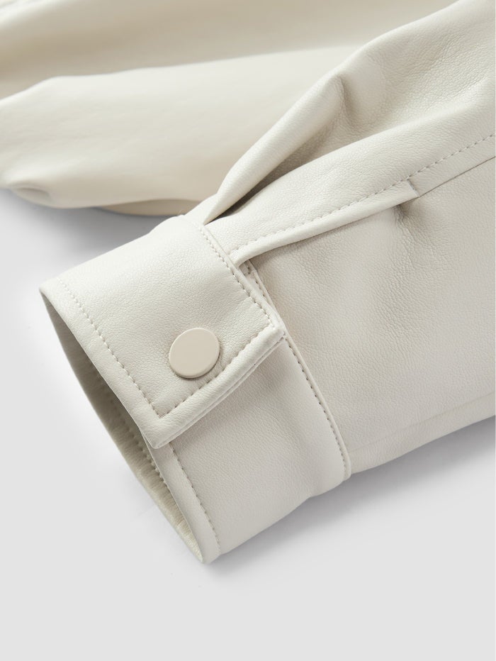 سيمير جاكيت بسحاب من الجلد الصناعي للنساء - Image 5