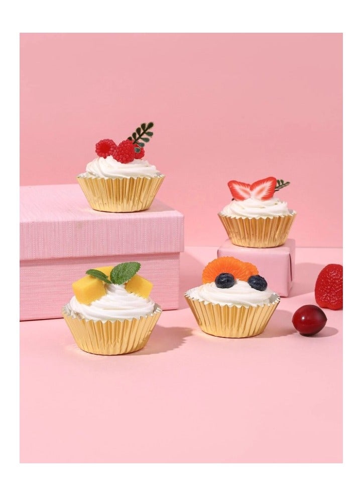 Crinkle Muffin Cupcake Baking Cups Disposable High Temperature Oven Baking Cups for Birthday, Wedding, Holiday and Party 100 pcs  - Image 1
