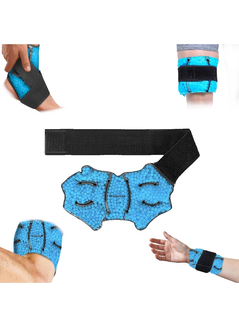 Brookstone Brookstone Ankle Wrap Gel Beads Hot and Cold Foot Ice Pack Wrap Plantar Fasciitis Relief, Sprained Ankles, Plantar Fasciitis Ice Pack, Freeze Sleeve Ankle Support 