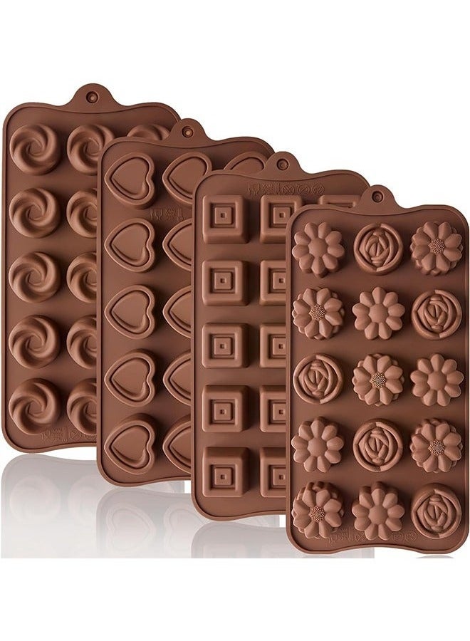 4 Pcs Chocolate Molds, Silicone Molds, pistachio kunafa chocolate bar Molds, Non Stick Silicone Chocolate Candy Moulds, Food Grade Break Apart Chocolate Bar Mould Baking, Mini Chocolate Moulds Silicone Trays for Cake Decorating  - Image 1