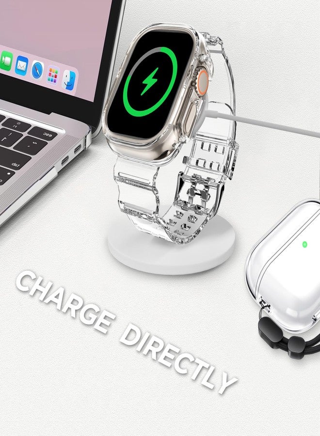 داباوزا سوار DABAOZA متوافق مع ساعة Apple Watch Ultra 3 2 الشفافة مع غطاء حماية مقاس 49 مم، سوار رياضي لامع من مادة TPU للنساء والرجال لساعات iWatch SE Ultra 3 2 Series 11 10 9 8 7 6 5 4 3 2 1 (شفاف كريستالي، 49 مم) - Image 5