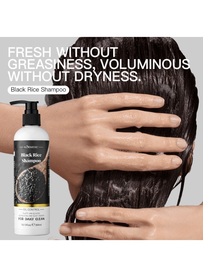Kormesic شامبو كورميسريك بالأرز الأسود 300 مل | تنظيف وتكثيف، تحكم في الزيوت وزيادة كثافة الشعر - Image 2