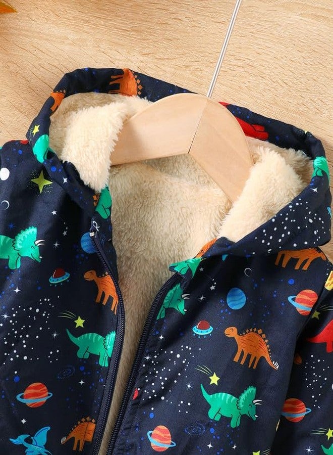 Twosya Baby Boys Fleece Jacket Cartoon Dinosaur Hooded Outerwear Toddler Fall Winter Warm Clothes - Image 4