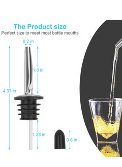 SYOSI KASTWAVE 12PCS Stainless Steel Liquor Bottle Pourers Pourers with Siamese Rubber Dust Caps Olive Oil and Vinegar Tapered Stopper Spout Liquor Pourers Dust Caps Covers with Rubber Dust Caps  - Image 5