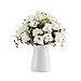 Elements Artificial Flowers in Vase 21 Rose Flower Arrangement Fake Faux Flower Bouquet for Holiday Dinning Room Table - Image 2