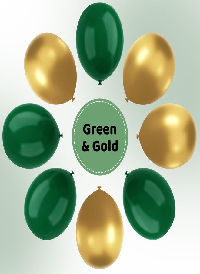 YMSZ Green and Gold Balloons, 67pcs 12 Inch Metallic Gold and Dark Green Balloons for Birthday, Graduation, St. Patrick's Day, Baby Shower, Jungle Party Decorations - Image 3