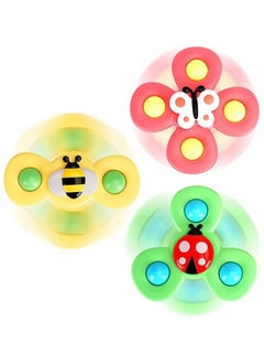 M MIAOYAN 3PCS Suction Cup Spinner Toys for 1-2 Year Old Baby Spinning top Baby Toys Sensory Toys for Toddlers  - Image 1