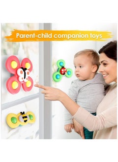 M MIAOYAN 3PCS Suction Cup Spinner Toys for 1-2 Year Old Baby Spinning top Baby Toys Sensory Toys for Toddlers  - Image 3