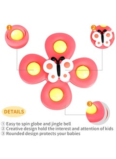 M MIAOYAN 3PCS Suction Cup Spinner Toys for 1-2 Year Old Baby Spinning top Baby Toys Sensory Toys for Toddlers  - Image 4