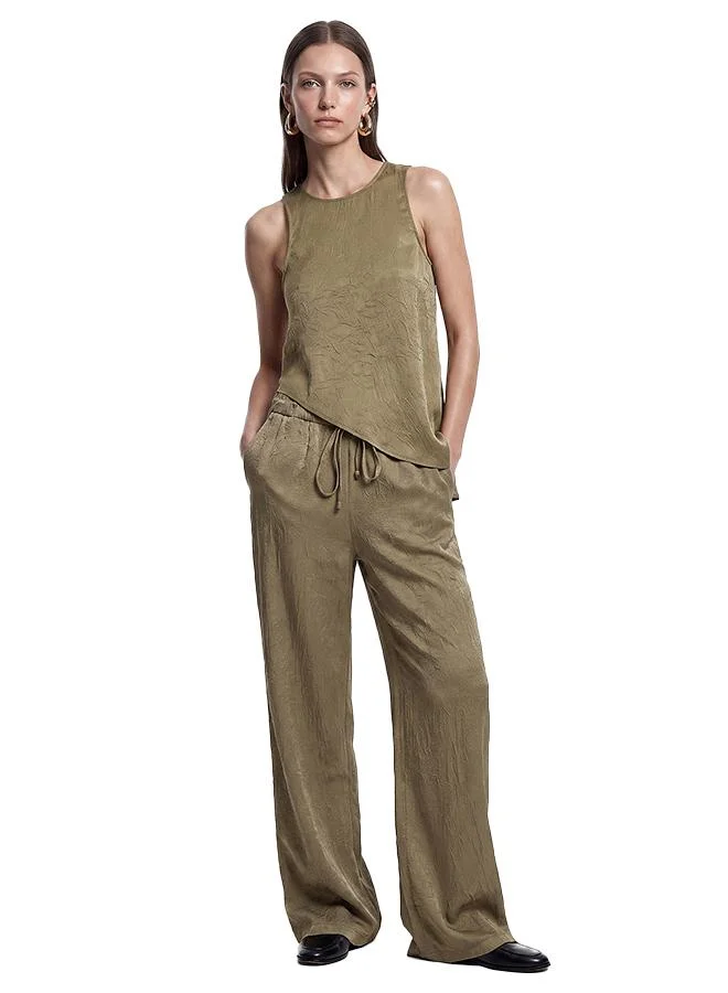 Textured Satin Pants