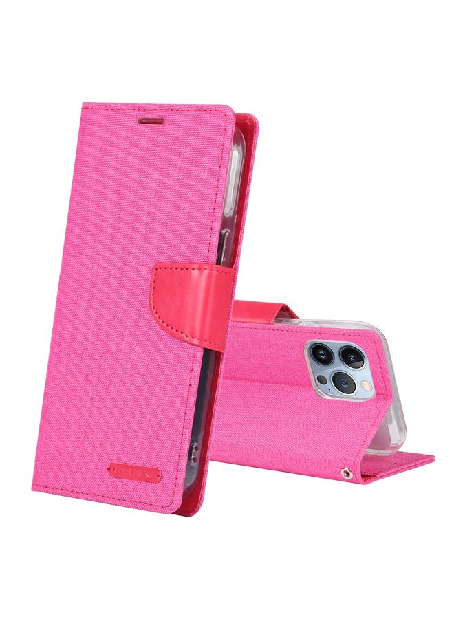 GOOSPERY Case For iPhone 14 Pro Max CANVAS DIARY Canvas Texture Flip Leather Phone Case  - Image 1