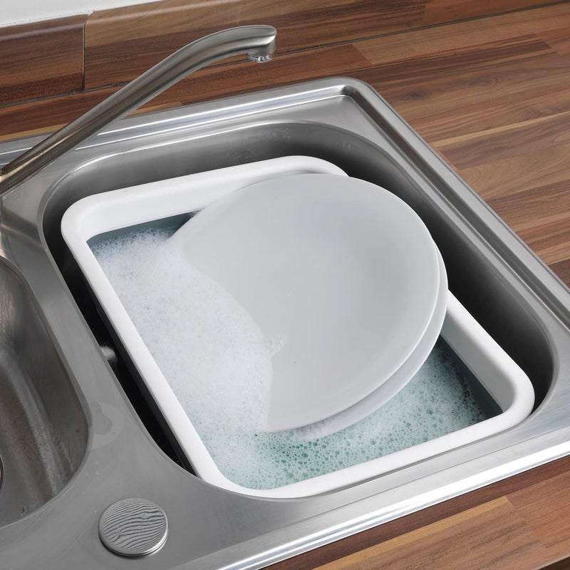 Beldray LA030191GRY Washing Up Bowl, Collapsible and Foldable For Compact Storage, Kitchen Sink Water Caddy, Plastic Wash Tub For Dishes, Space Saving Design For Camping, Caravans, Motorhomes, Grey - Image 5