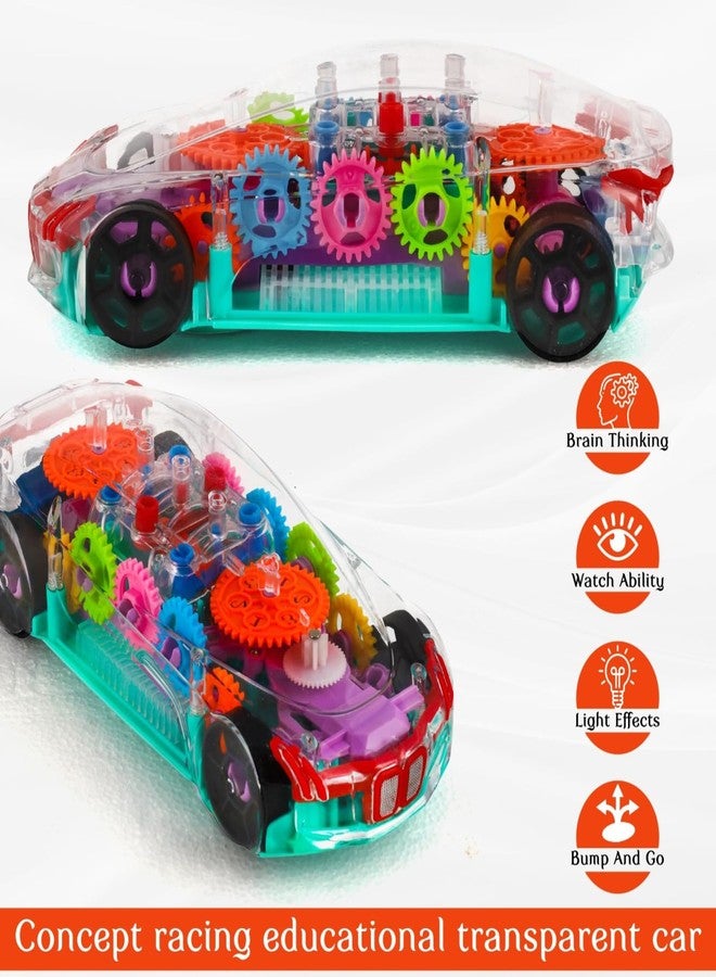 PCN TECHNOLOGY Concept Musical and 3D Lights Kids Transparent Car, Flashing LED Lights for Kids Multicolor - Image 4