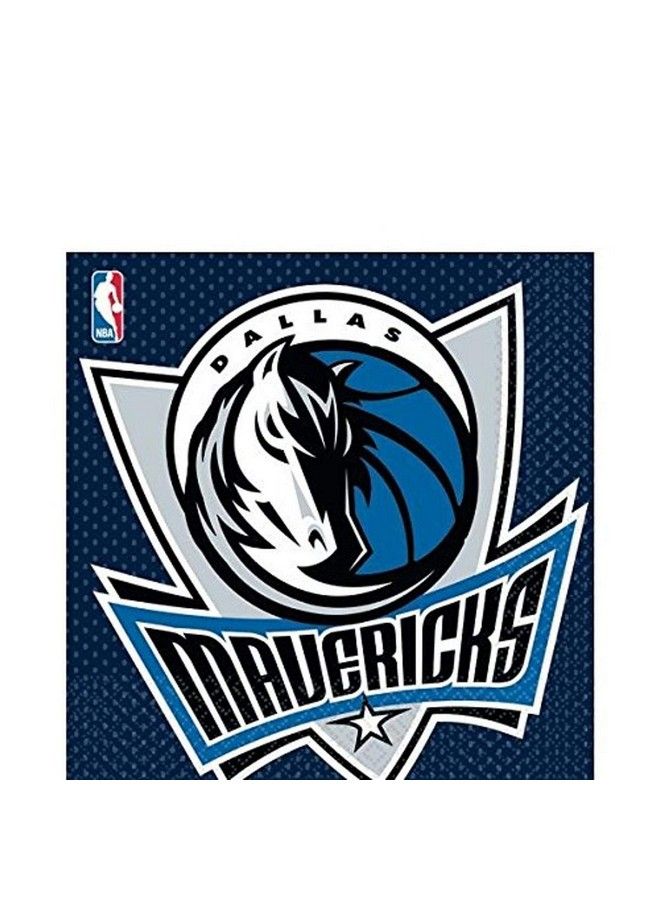 Amscan Dallas Mavericks Party Napkins 6 1/2" X 6 1/2" Pack Of 16 - Image 2