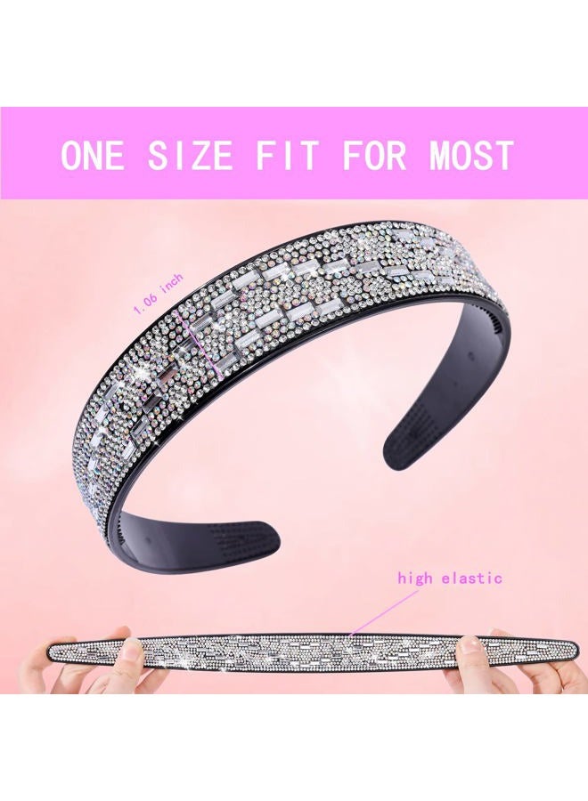 Cutewing Rhinestone Headbands for Women's hair Silver Sparkly Headband with Teeth Fashion Bling Hairbands Non Slip Hair Hoop Decorative Hair Accessories for Girls Ladies with 4PCS - Image 4