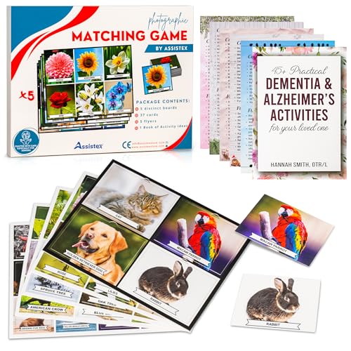 Assistex Matching Game Activity Board Dementia Activities for Seniors Memory Games for Adults with Alzheimers Memory Loss and Alzheimers Activities Matching Card Memory Games for Seniors - Image 1